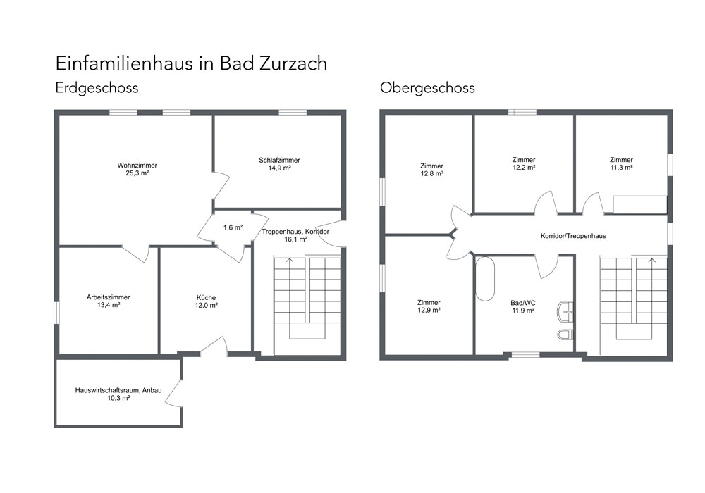 Grundriss von einem Einfamilienhaus in Bad Zurzach