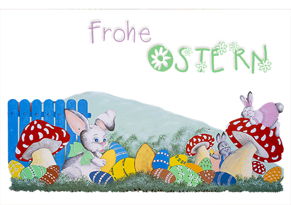 F 267 Osterfest, lustige Karte für Kinder