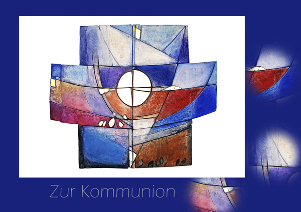 Blaues Kreuz, Text "Zur Kommunion"