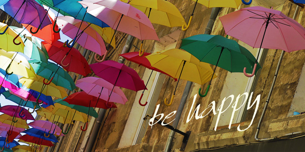 be happy mit Schirm